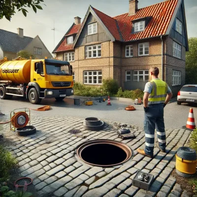 Brøndrenovering ved dansk parcelhus Brøndrenovering ved dansk parcelhus