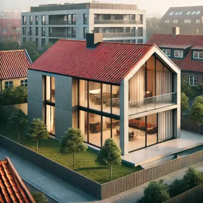 flottegltag Moderne hus med tegltag